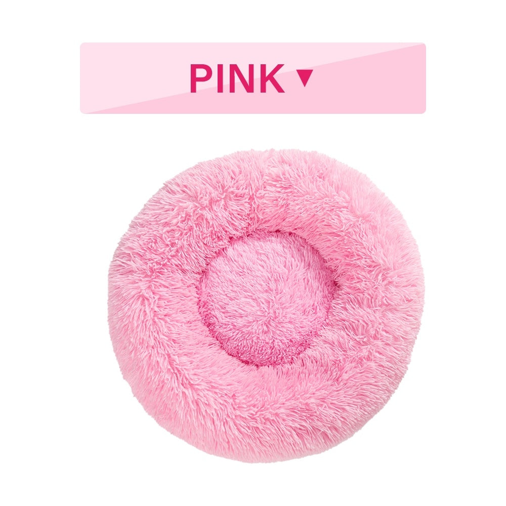 "Luxury Plush Donut Pet Bed – Orthopedic Calming Dog & Cat Bed with Waterproof Base, Machine-Washable (40-100cm, S-XXL)"