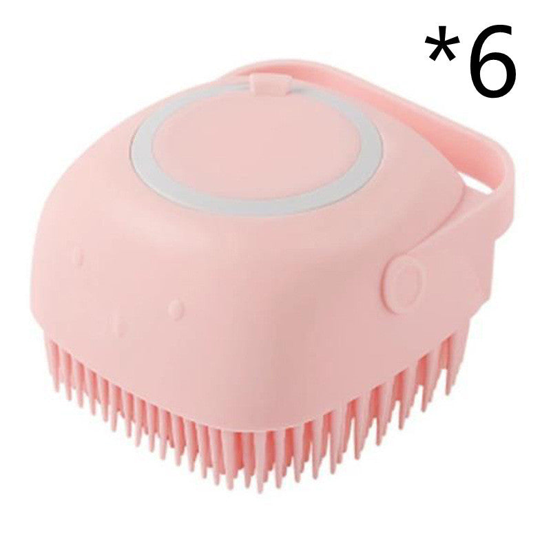 "Dual-Purpose Silicone Pet Bath Brush & Massage Glove – Shampoo Dispenser for Dogs & Cats, Gentle Grooming & Bathing Tool"