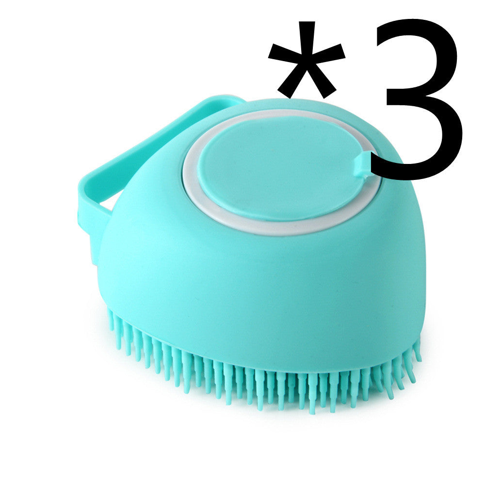 "Dual-Purpose Silicone Pet Bath Brush & Massage Glove – Shampoo Dispenser for Dogs & Cats, Gentle Grooming & Bathing Tool"