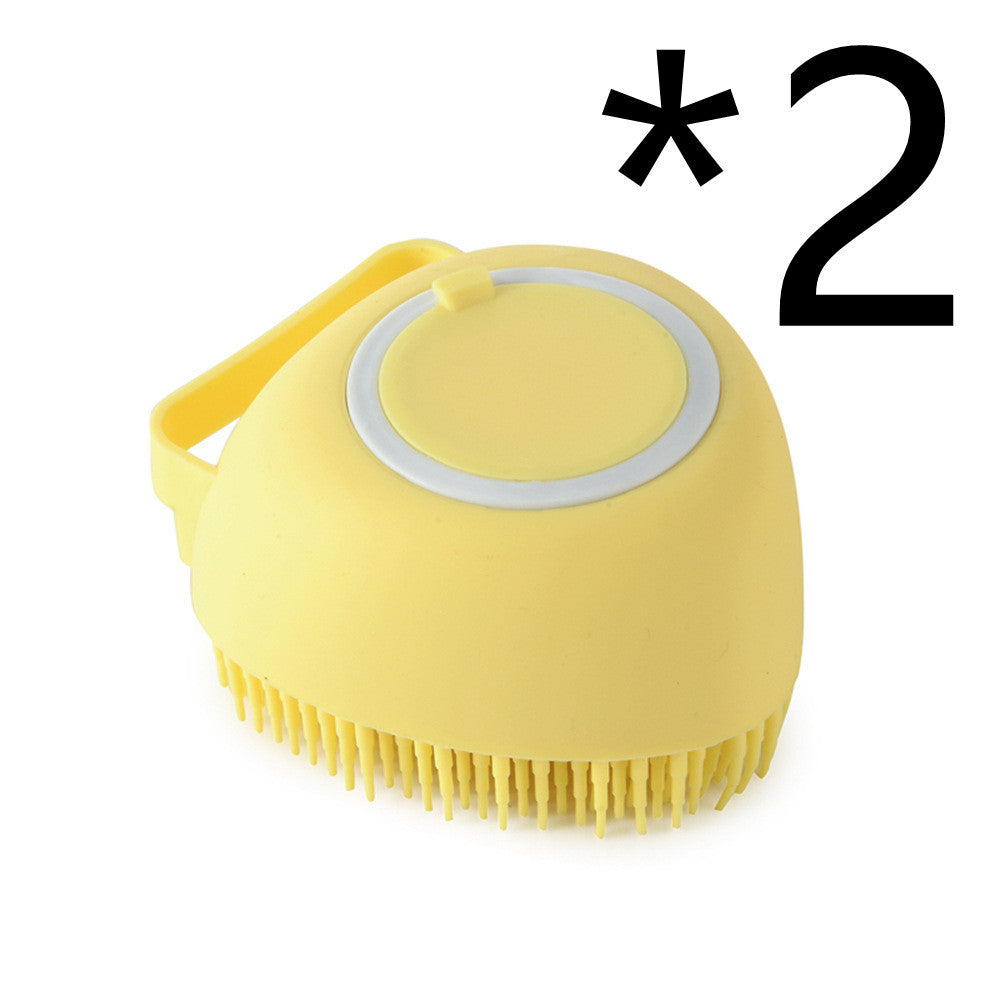 "Dual-Purpose Silicone Pet Bath Brush & Massage Glove – Shampoo Dispenser for Dogs & Cats, Gentle Grooming & Bathing Tool"