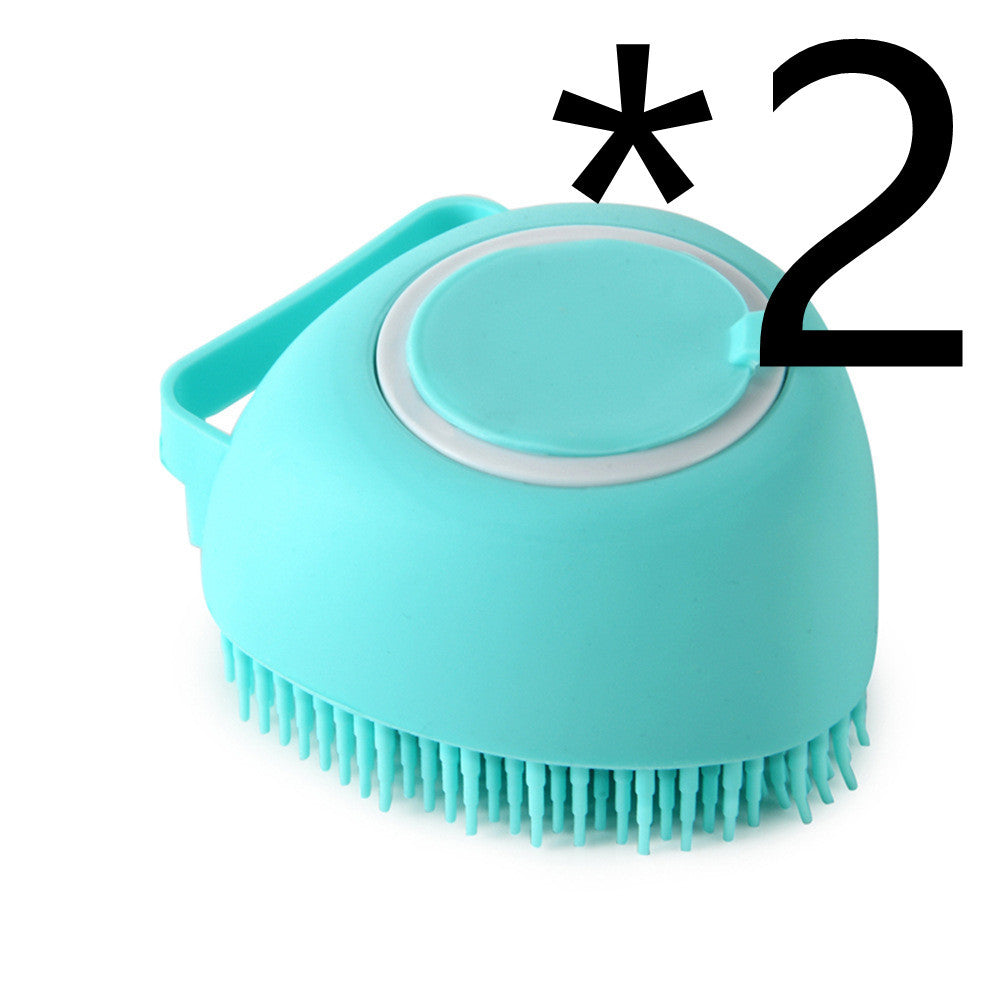 "Dual-Purpose Silicone Pet Bath Brush & Massage Glove – Shampoo Dispenser for Dogs & Cats, Gentle Grooming & Bathing Tool"