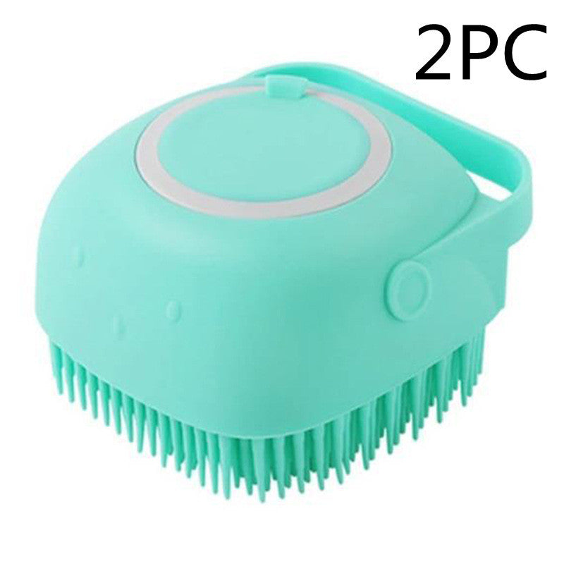 "Dual-Purpose Silicone Pet Bath Brush & Massage Glove – Shampoo Dispenser for Dogs & Cats, Gentle Grooming & Bathing Tool"