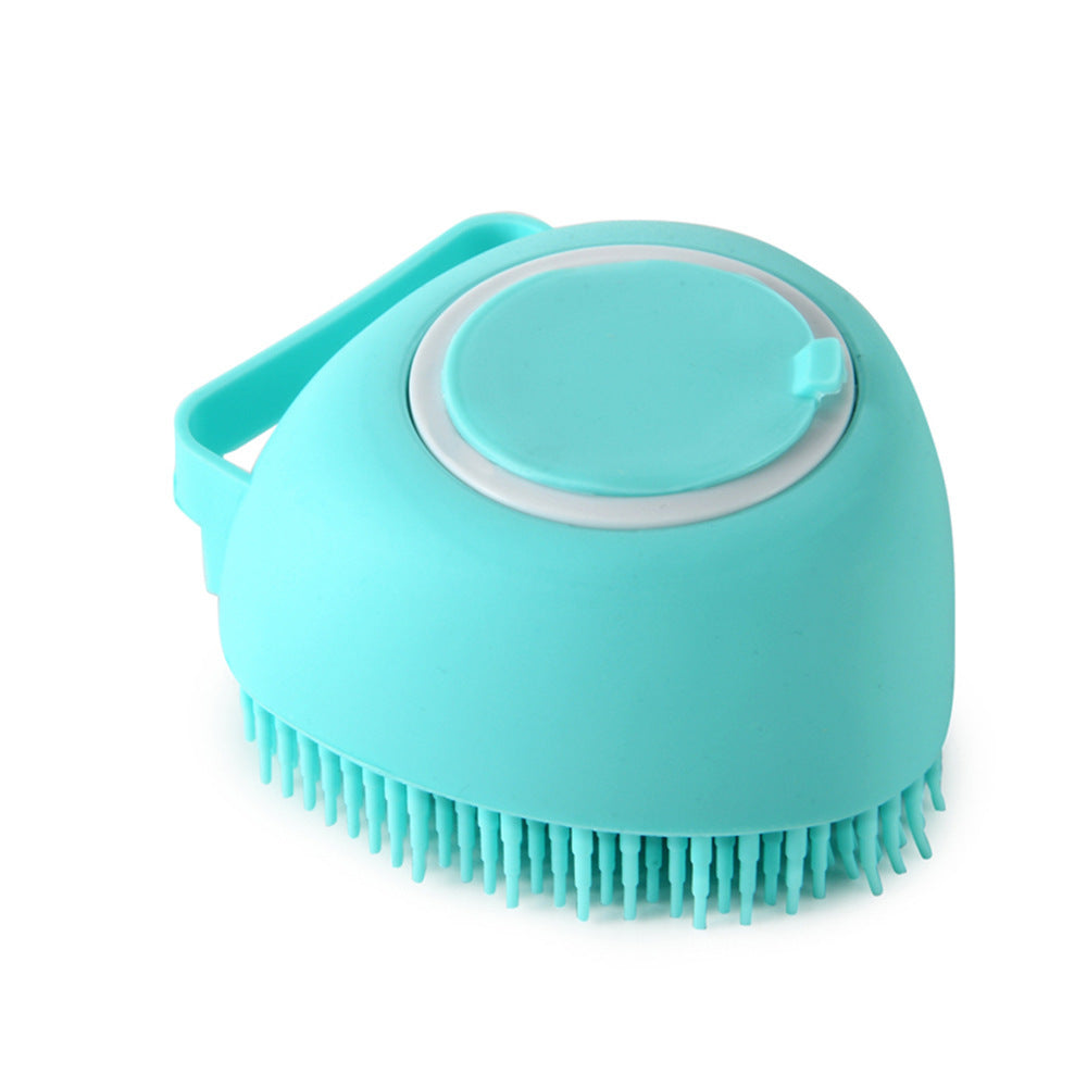 "Dual-Purpose Silicone Pet Bath Brush & Massage Glove – Shampoo Dispenser for Dogs & Cats, Gentle Grooming & Bathing Tool"