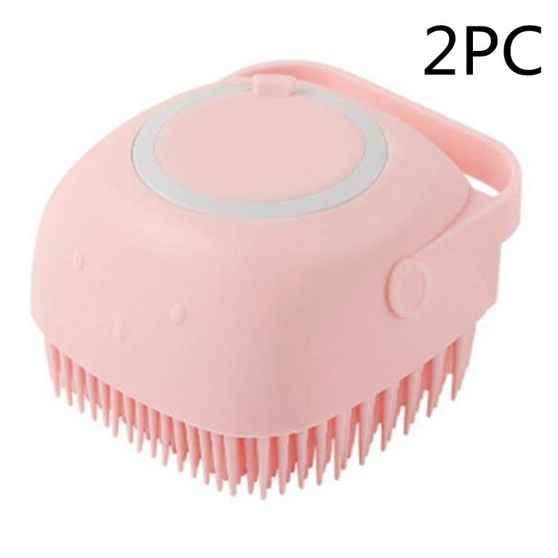 "Dual-Purpose Silicone Pet Bath Brush & Massage Glove – Shampoo Dispenser for Dogs & Cats, Gentle Grooming & Bathing Tool"