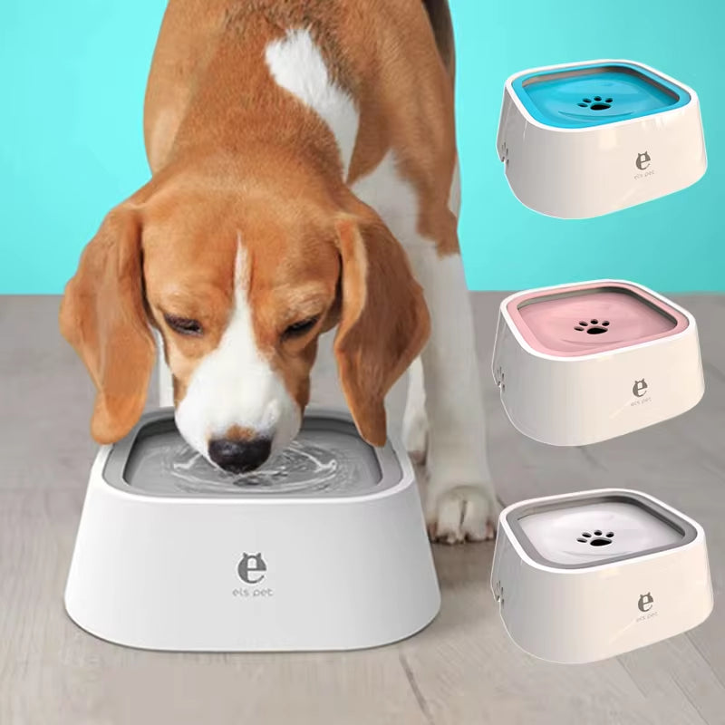 "Anti-Spill Floating Pet Water Bowl with Slow-Flow Design – Non-Slip Base & Splash-Proof for Dogs and Cats"