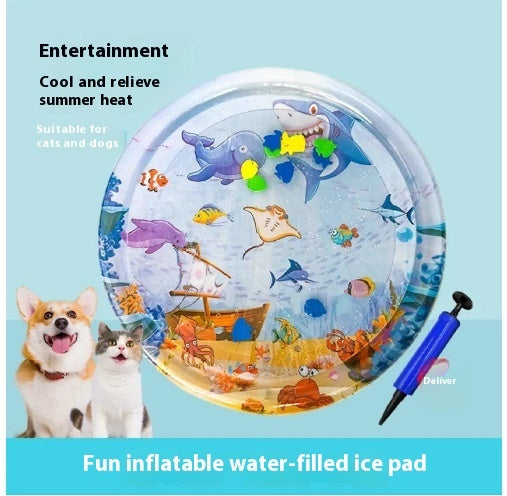 Premium Cooling Pet Water Bed Cushion & Ice Pad Mat for Dogs and Cats – Durable PVC, Shark/Seal Dolphin Designs, 65cm & 100cm Sizes