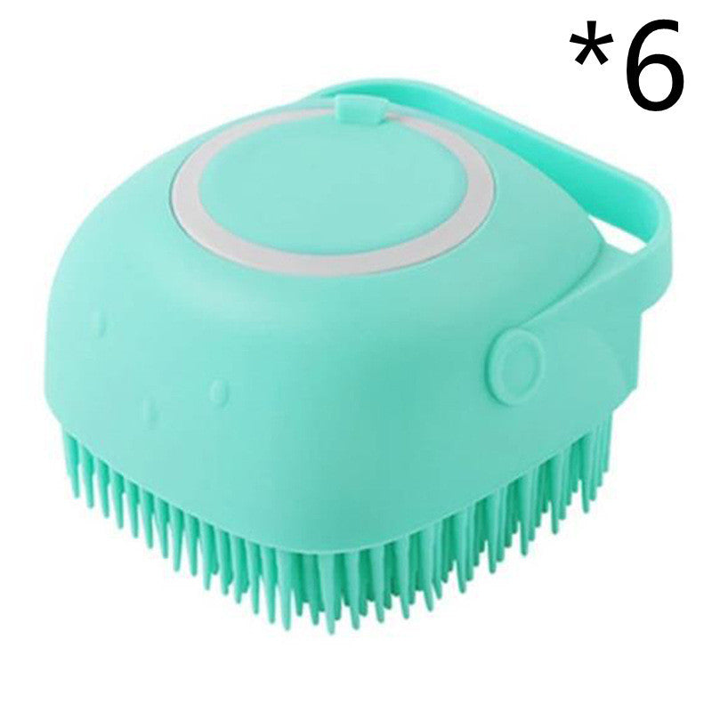 "Dual-Purpose Silicone Pet Bath Brush & Massage Glove – Shampoo Dispenser for Dogs & Cats, Gentle Grooming & Bathing Tool"