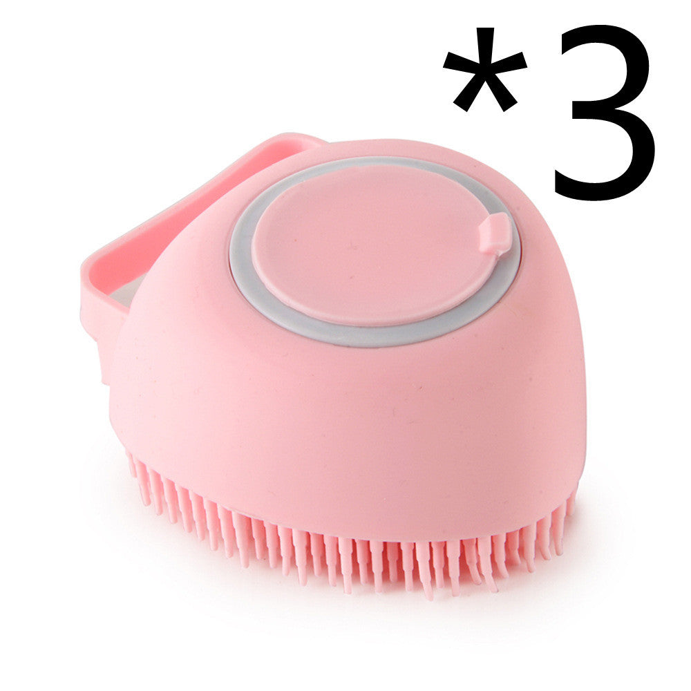 "Dual-Purpose Silicone Pet Bath Brush & Massage Glove – Shampoo Dispenser for Dogs & Cats, Gentle Grooming & Bathing Tool"